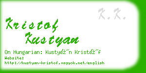 kristof kustyan business card